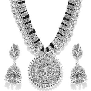 YouBella Jewellery Sets for Women Silver Plated Afghani Tribal Necklace