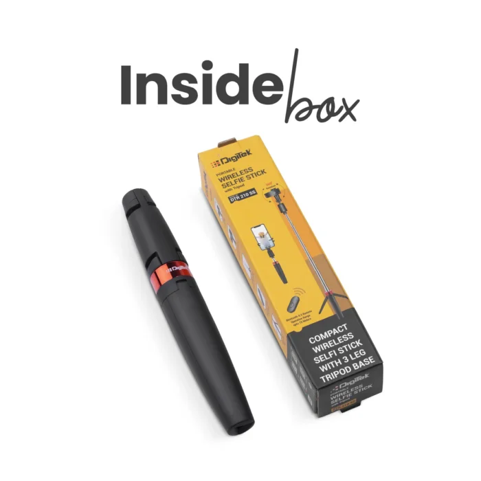 DIGITEK® (DTR-210SS) 68cm Portable Selfie Stick with Wireless Remote, 3 Legs Tripod Base, Rubberized Feet, 1 Kg Max Weight Load, 360° Rotation, Compatible with All Smartphones Photography, Videography 4