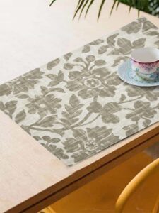 Blanc9 Cotton Set of 8 Baroque Placemats||Dining Table||TableMats||Placemats for Kitchen Table||33X45 CM