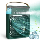 Mystic Wrap Mini AC Room Cooler Fan with 7-Color LED, 3 Speeds, 3 Sprays & 3-Hour Timer GRN USB Fan (Green) 1