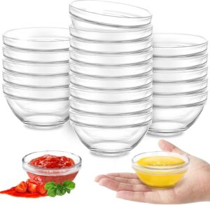 CASAQUA Mini Glass Bowls – Pack of 12 (Multi-Purpose Dipping & Prep Bowls)