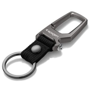 Spigen Carabiner, Car Key Chain Clip, Durable Metal [Light & Compact] [Bottle Opener] For Men and Women, 1Pack - Gunmetal