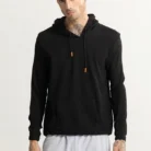 Black Relaxed Fit Hoodie for Men – Textured Casual & College Wear | Snitch|India Store Mart