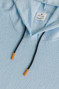 Light Blue Hooded Hoodie for Men – Relaxed Fit Polyester Casual Wear