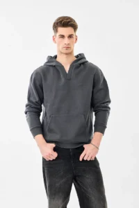 Dark Grey Oversized Hoodie for Men – Cotton Blend Casual Wear | Snitch|India Store Mart