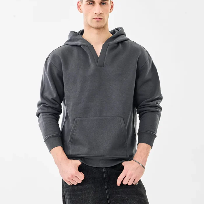 4mswhc0001-01_1 Dark Grey Oversized Hoodie for Men – Cotton Blend Casual Wear | Snitch|India Store Mart