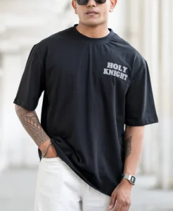 Black Oversized Printed T-Shirt for Men – Cotton Poly Casual Streetwear | India Store Mart