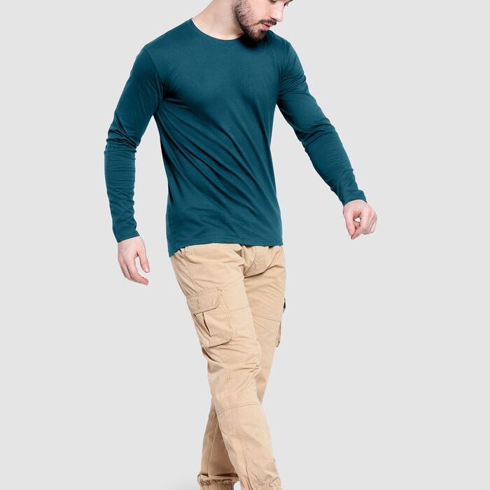 lain_teal_blue_full_sleeves_t-shirt_full_view_25_08_2025_700x933 Plain T-Shirts 2.0 – Premium 180 GSM Cotton-Poly Unisex T-Shirt | India Store Mart
